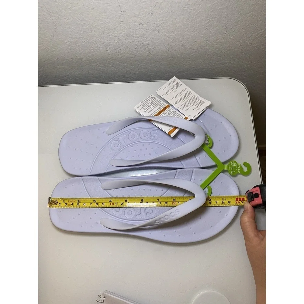 NEW Crocs Flip Flops Men's Size 12M Dreamscape Pale Blue/Purple Comfort Outdoor